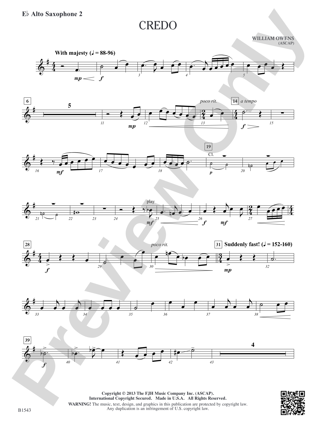 Credo: E-flat Alto Saxophone 2
