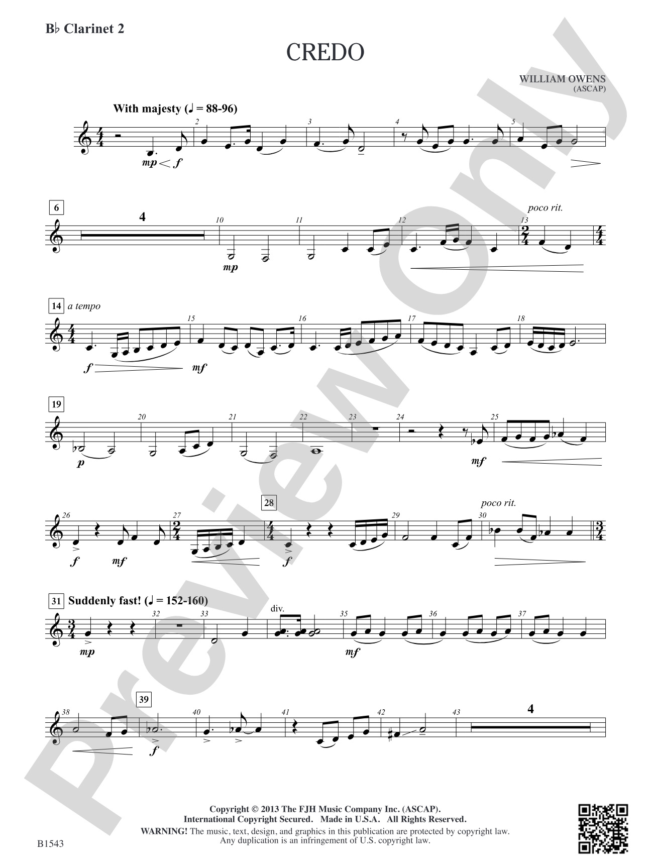 Credo: B-flat Clarinet 2