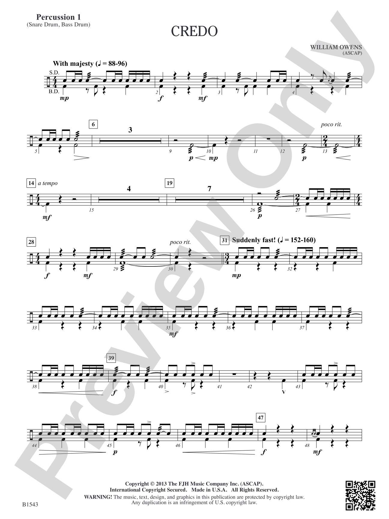 Credo: Percussion 1