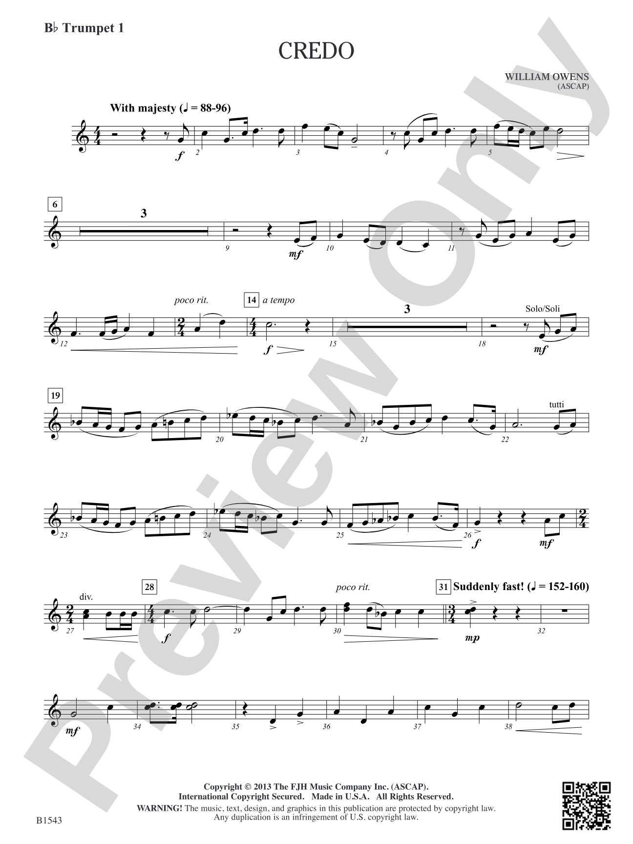 Credo: B-flat Trumpet 1