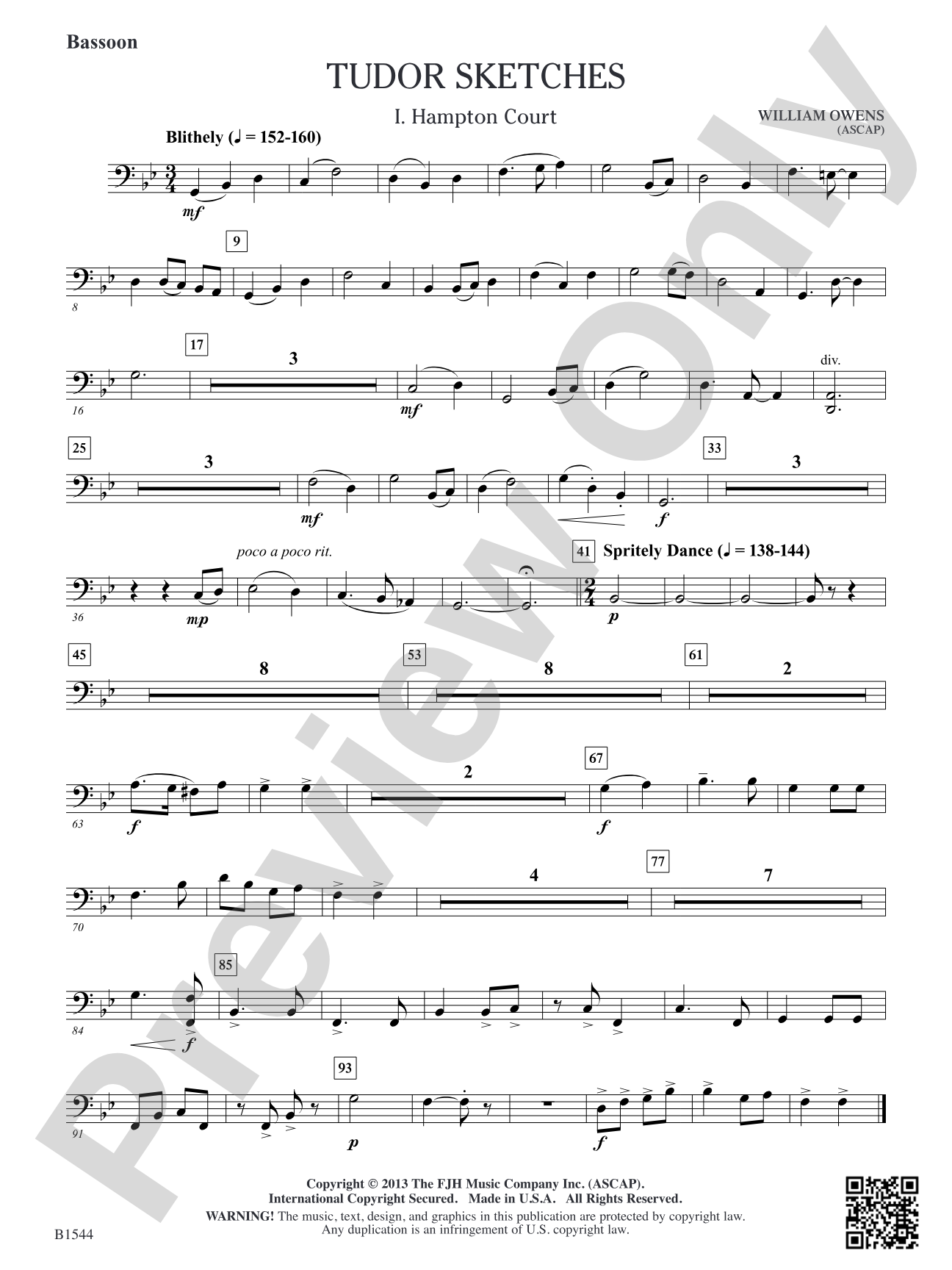Tudor Sketches: Bassoon