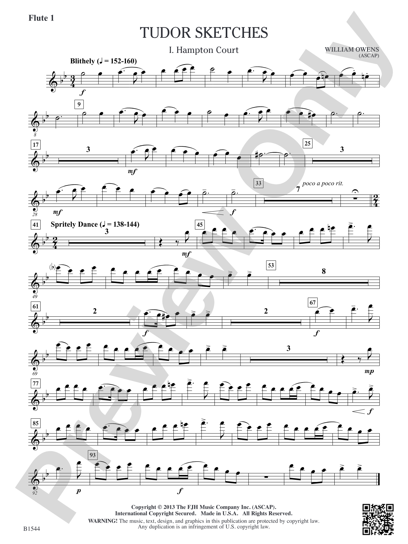Tudor Sketches: Flute 1