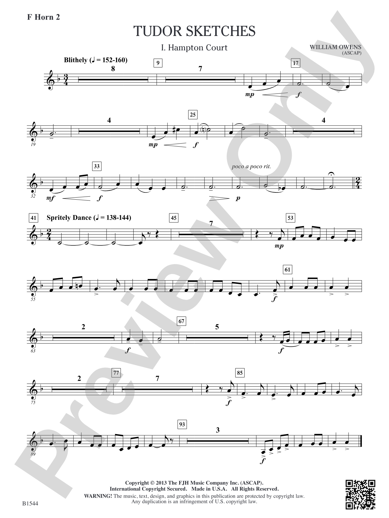 Tudor Sketches: F Horn 2