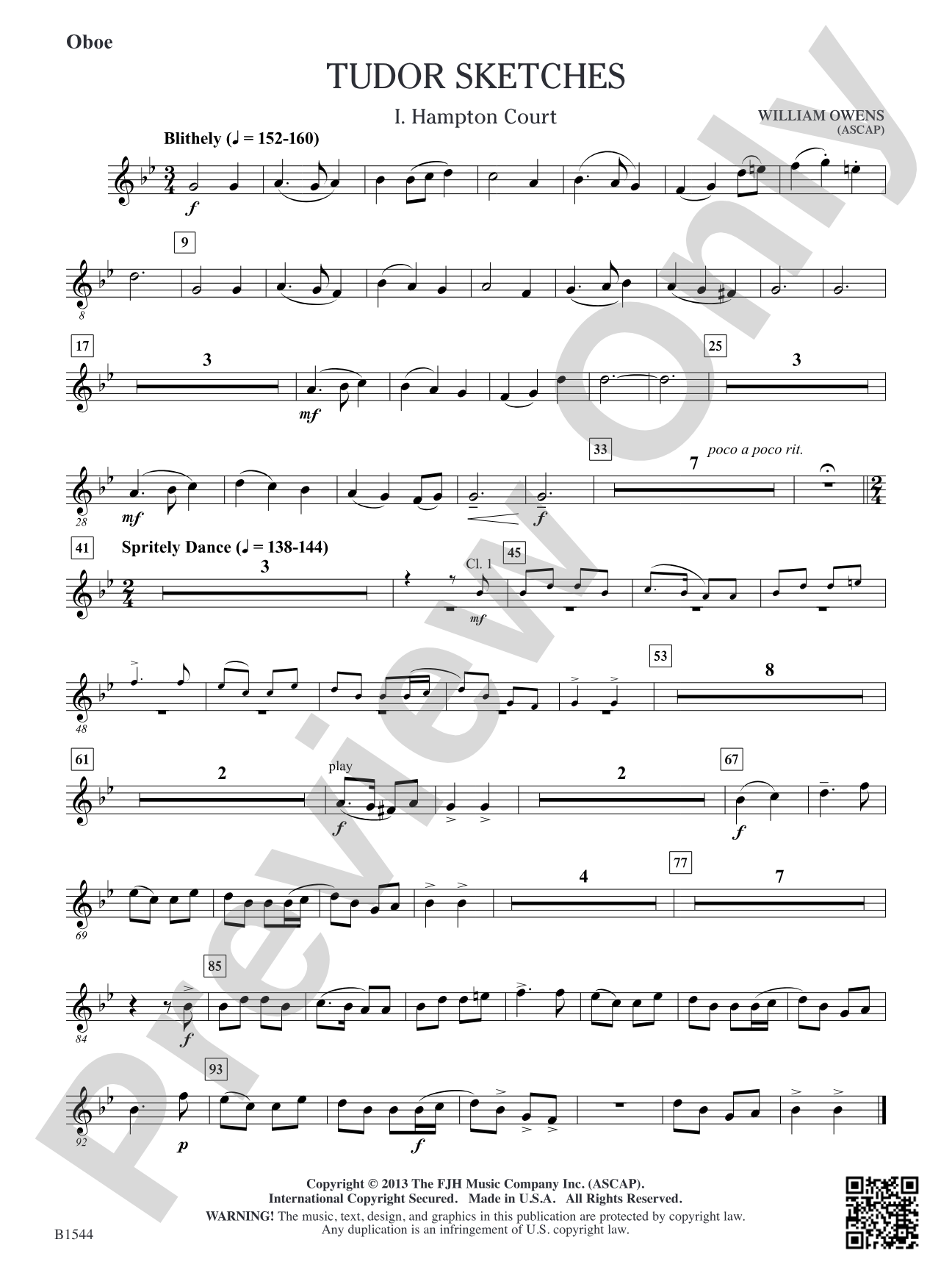 Tudor Sketches: Oboe