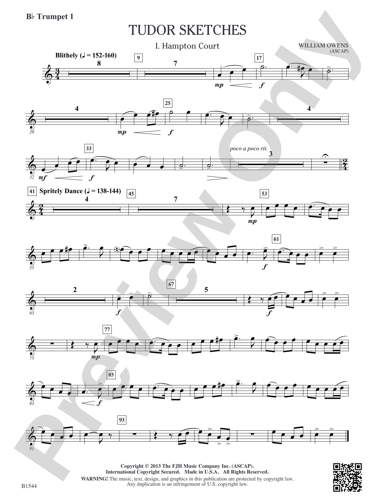 Tudor Sketches: B-flat Trumpet 1