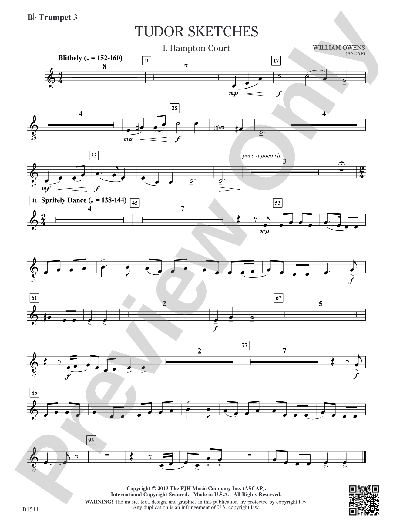 Tudor Sketches: B-flat Trumpet 3