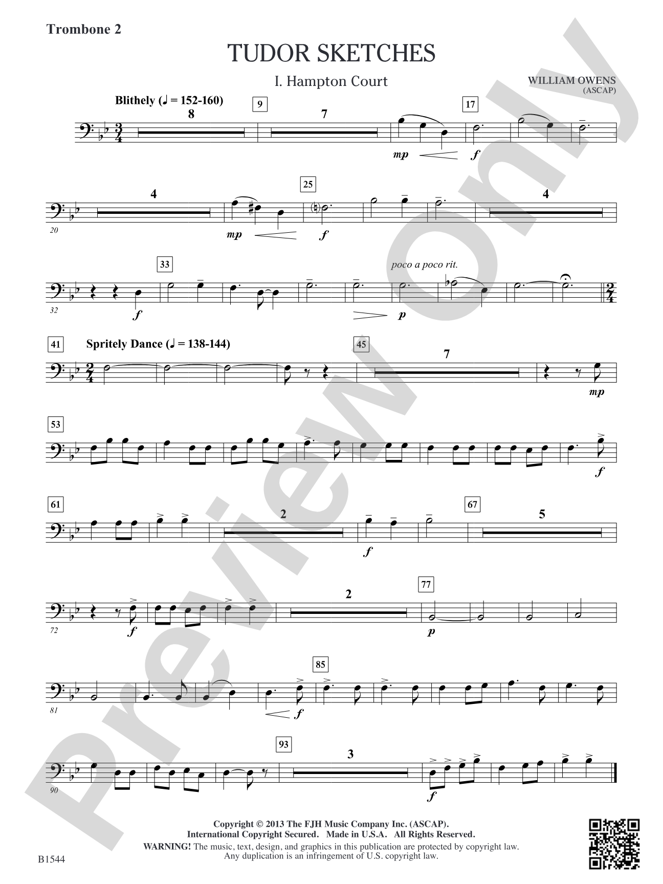 Tudor Sketches: Trombone 2