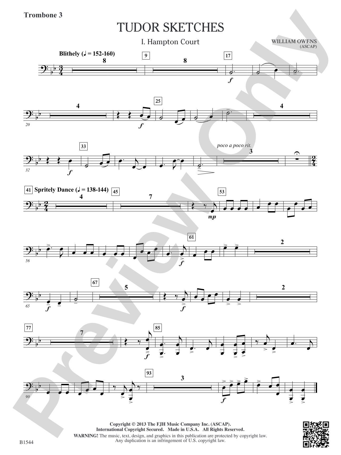 Tudor Sketches: Trombone 3