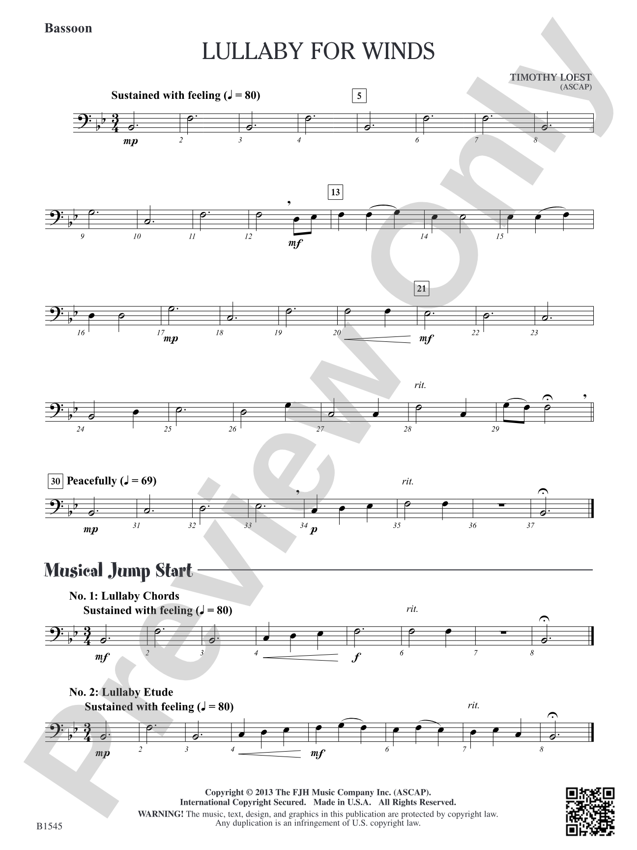 Lullaby for Winds: Bassoon