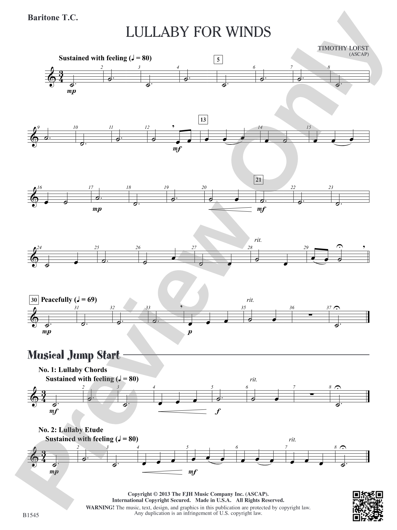 Lullaby for Winds: Baritone T.C.