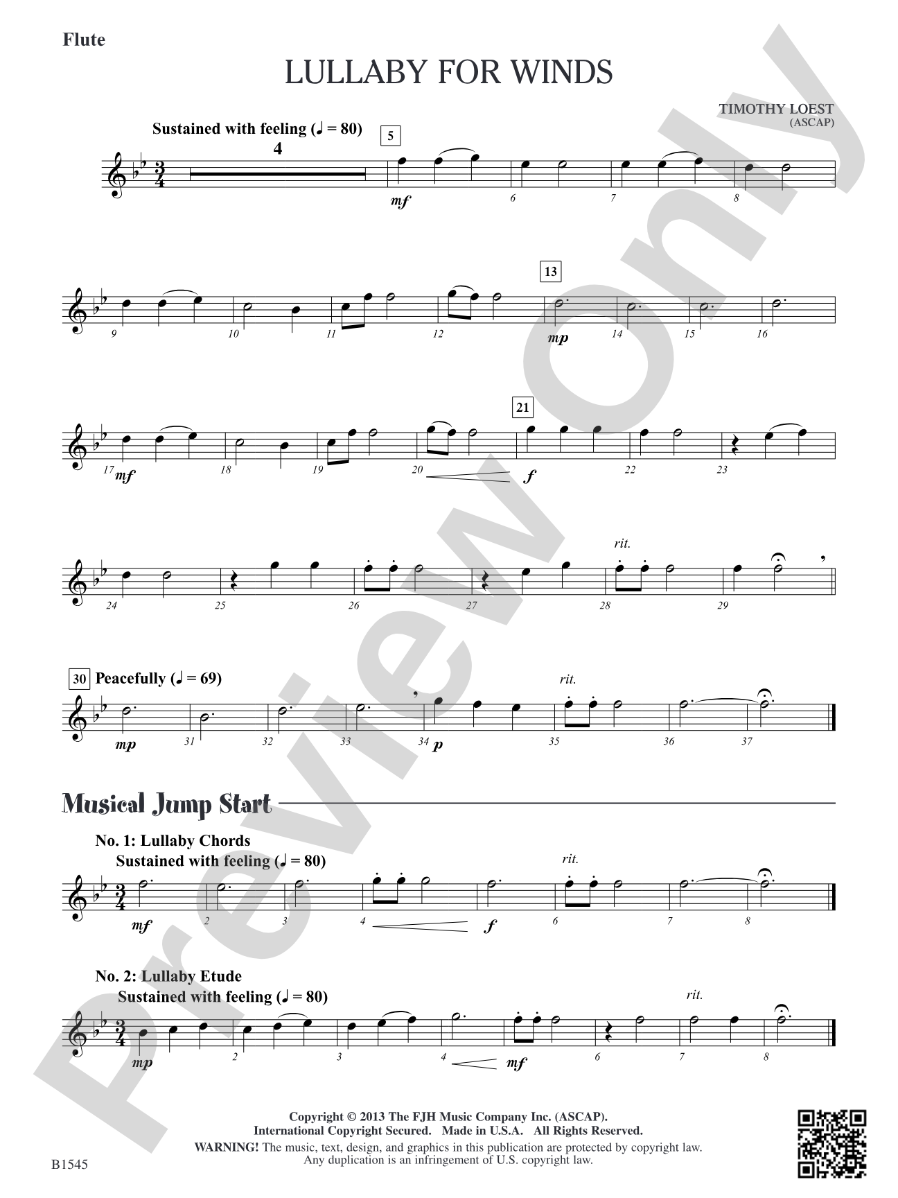Lullaby for Winds: Flute