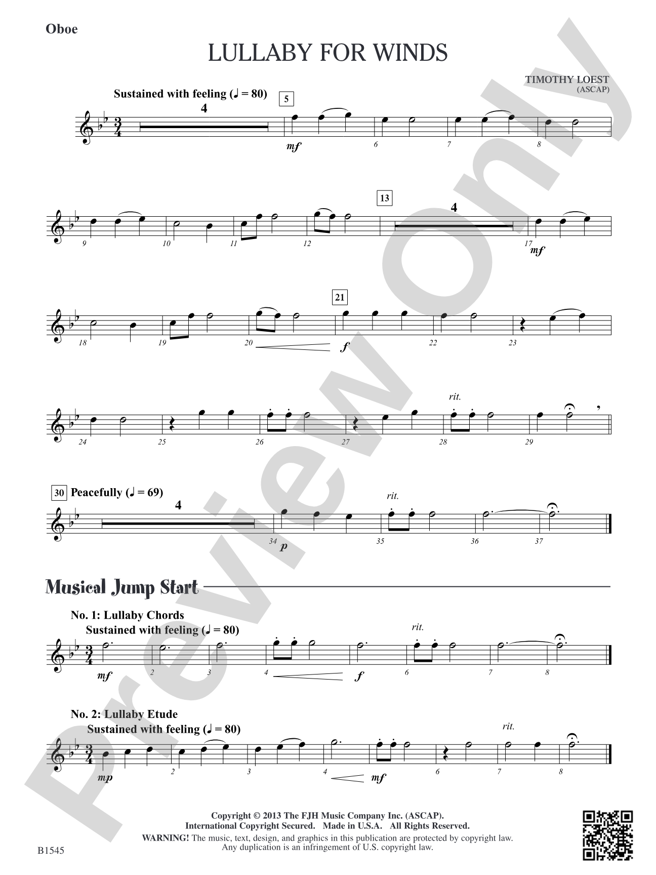 Lullaby for Winds: Oboe
