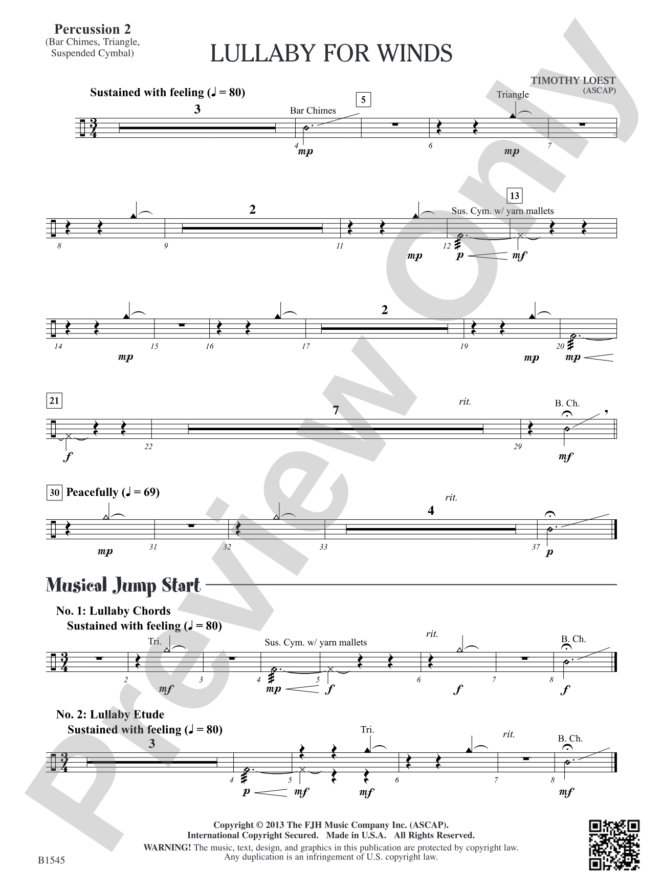 Lullaby for Winds: Percussion 2