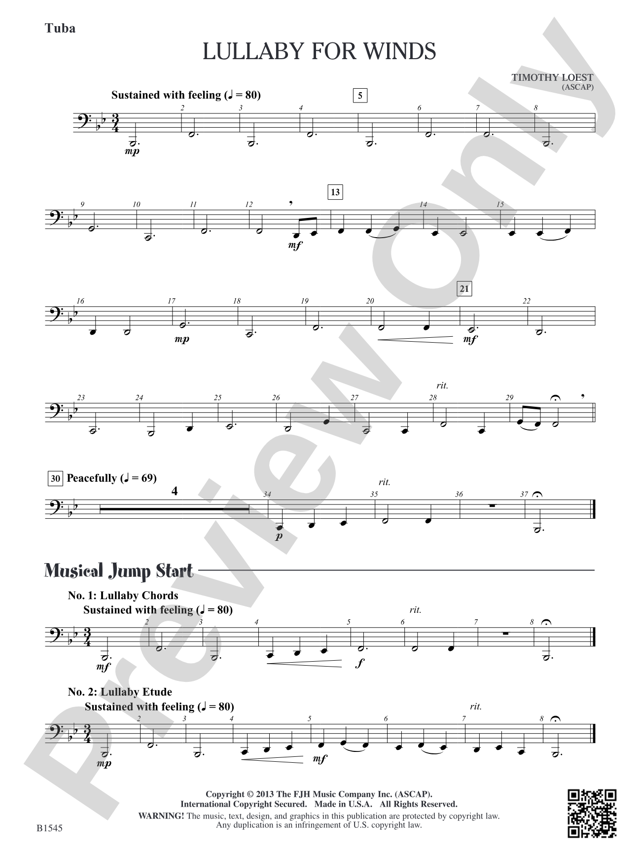 Lullaby for Winds: Tuba