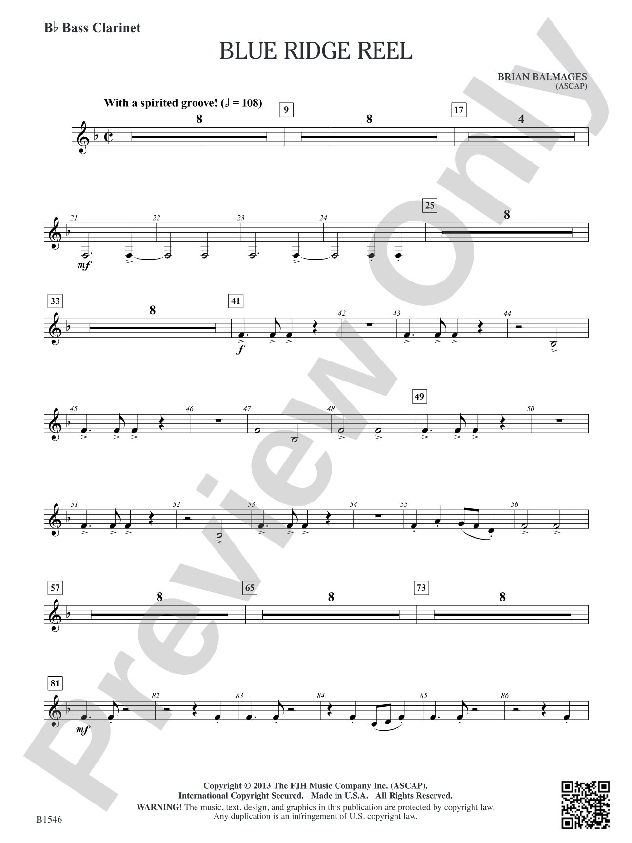 Blue Ridge Reel: B-flat Bass Clarinet
