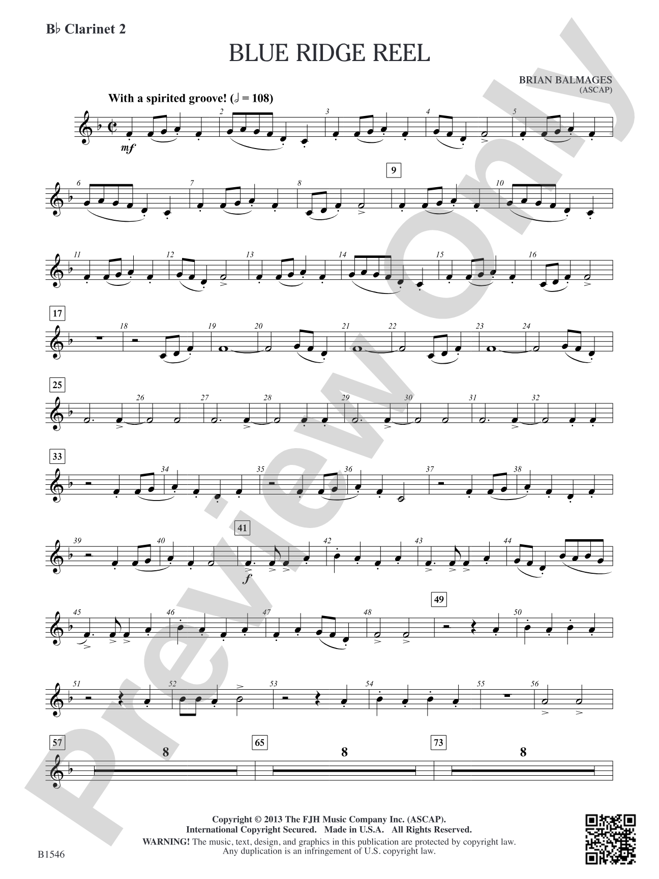 Blue Ridge Reel: B-flat Clarinet 2