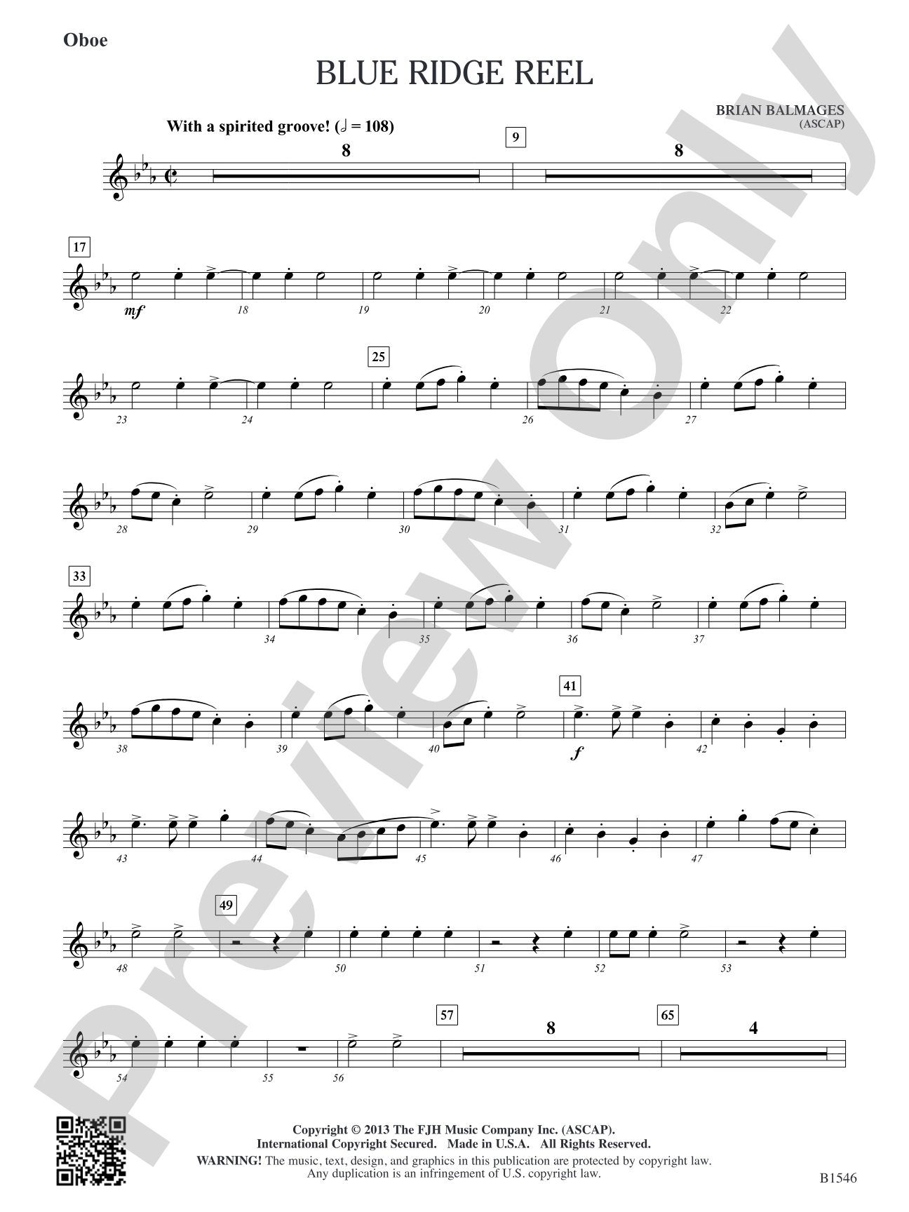 Blue Ridge Reel: Oboe