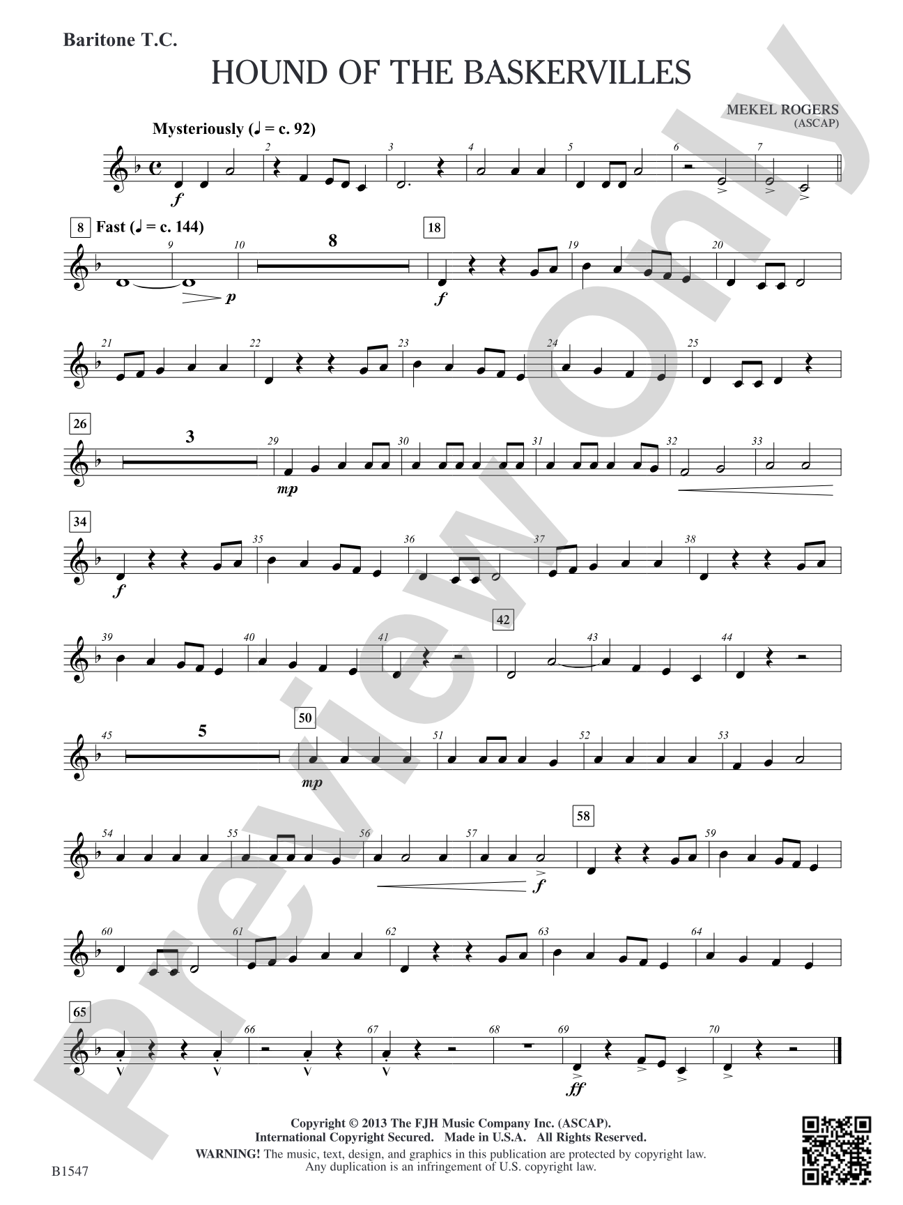 Hounds of Baskervilles: Baritone T.C.