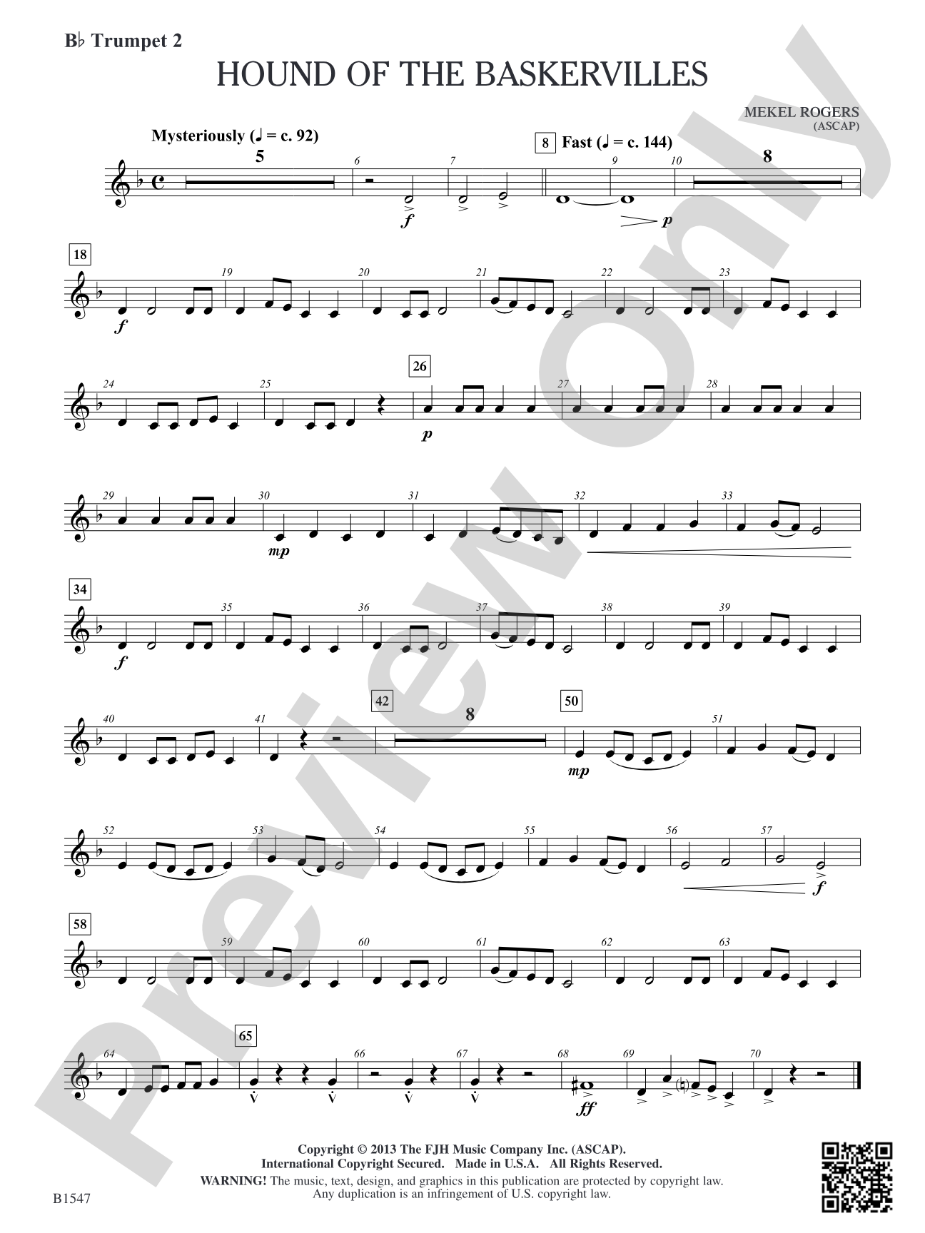 Hounds of Baskervilles: B-flat Trumpet 2