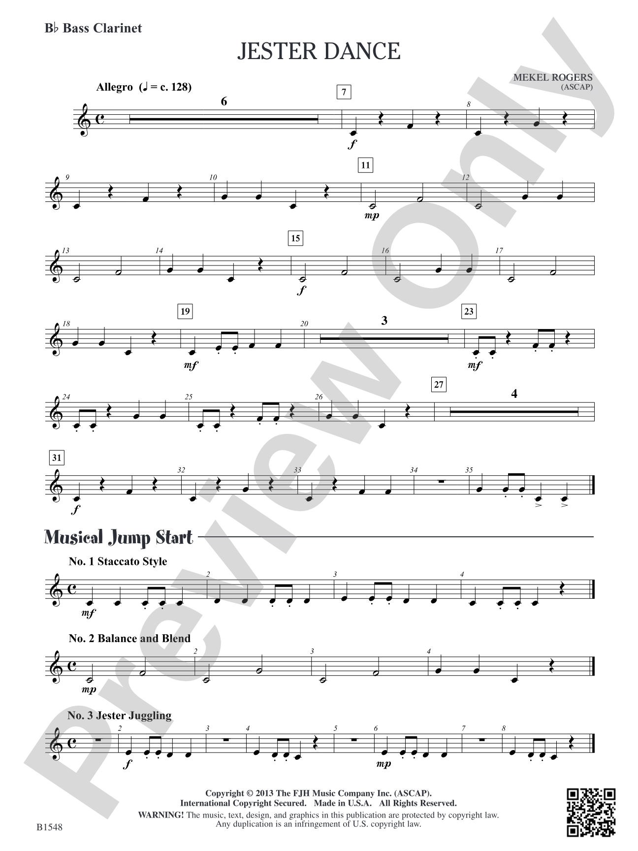 Jester Dance: B-flat Bass Clarinet