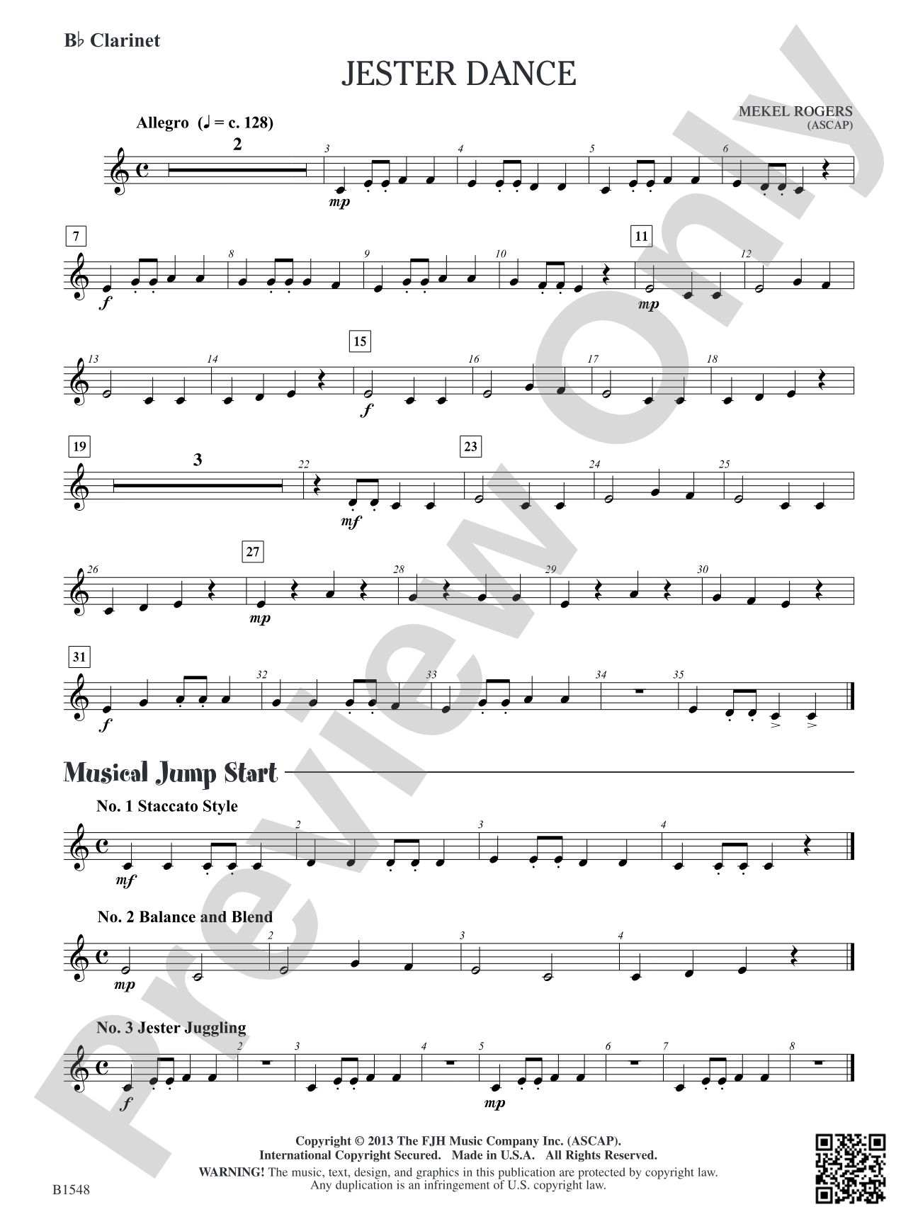 Jester Dance: B-flat Clarinet