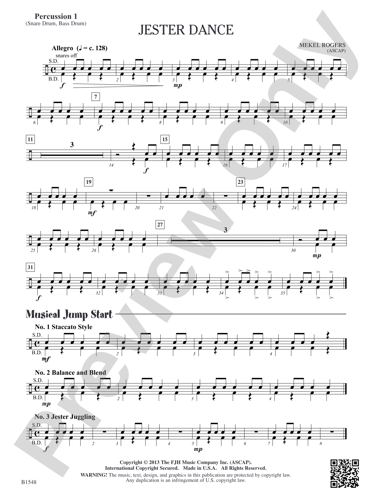 Jester Dance: Percussion 1