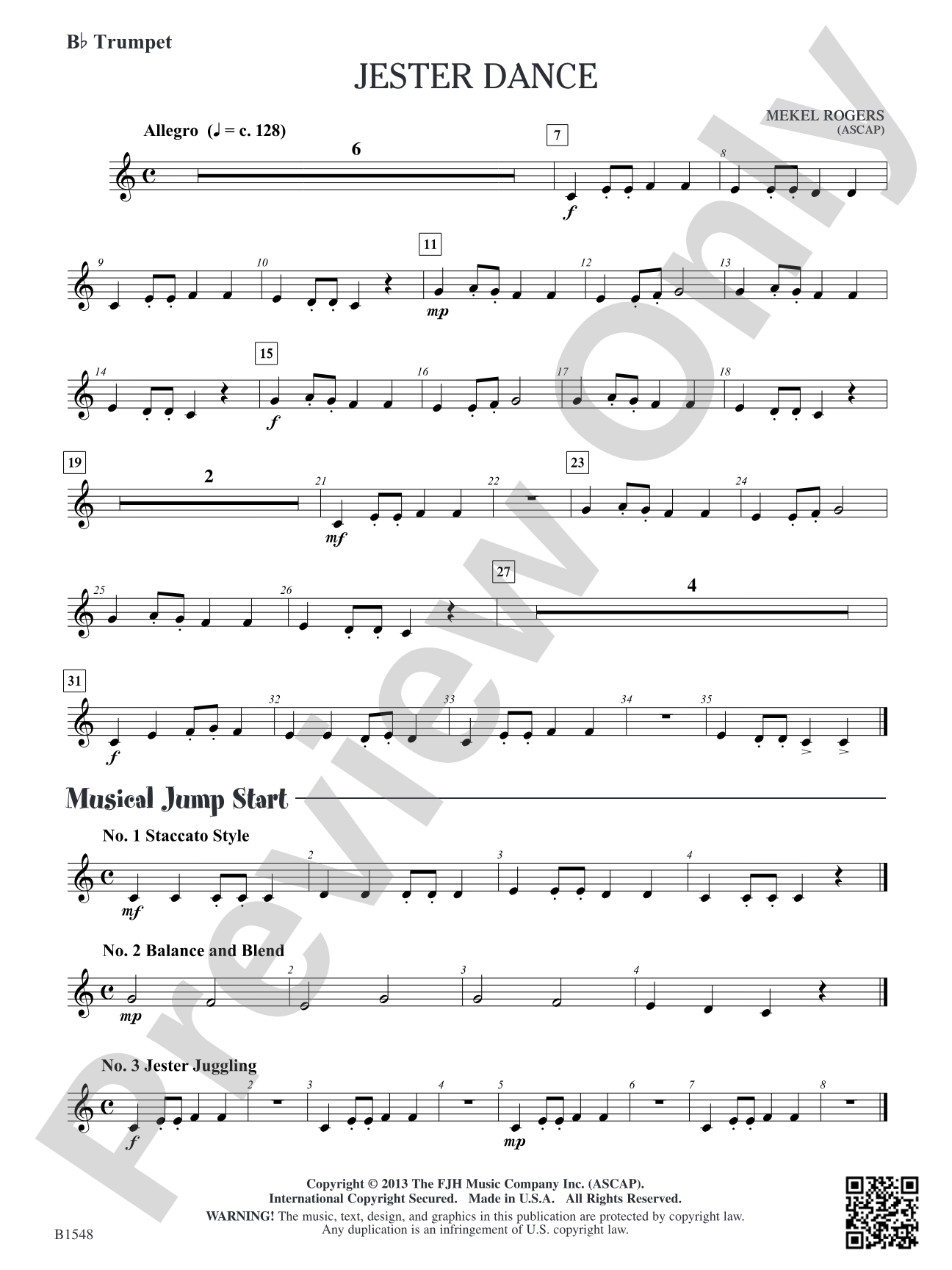 Jester Dance: B-flat Trumpet