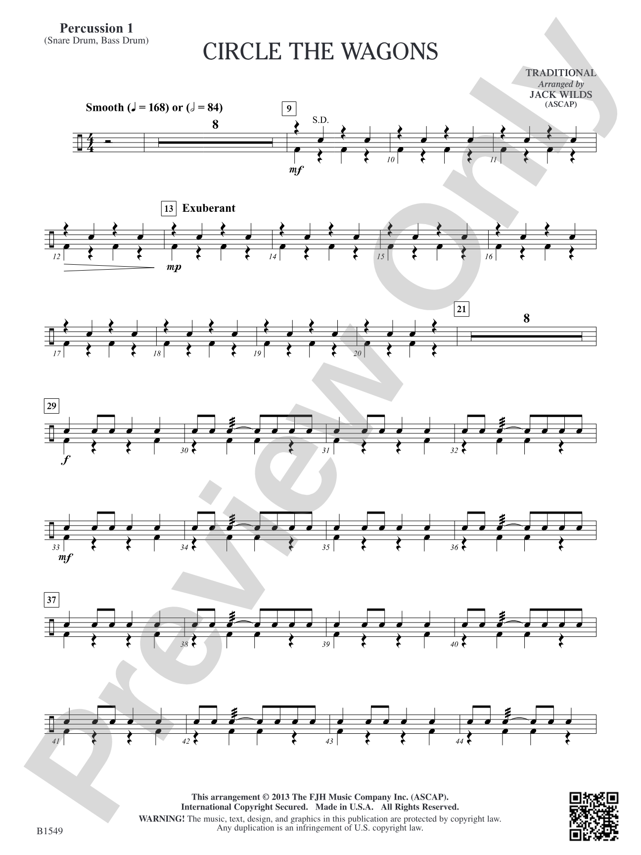 Circle the Wagons: Percussion 1