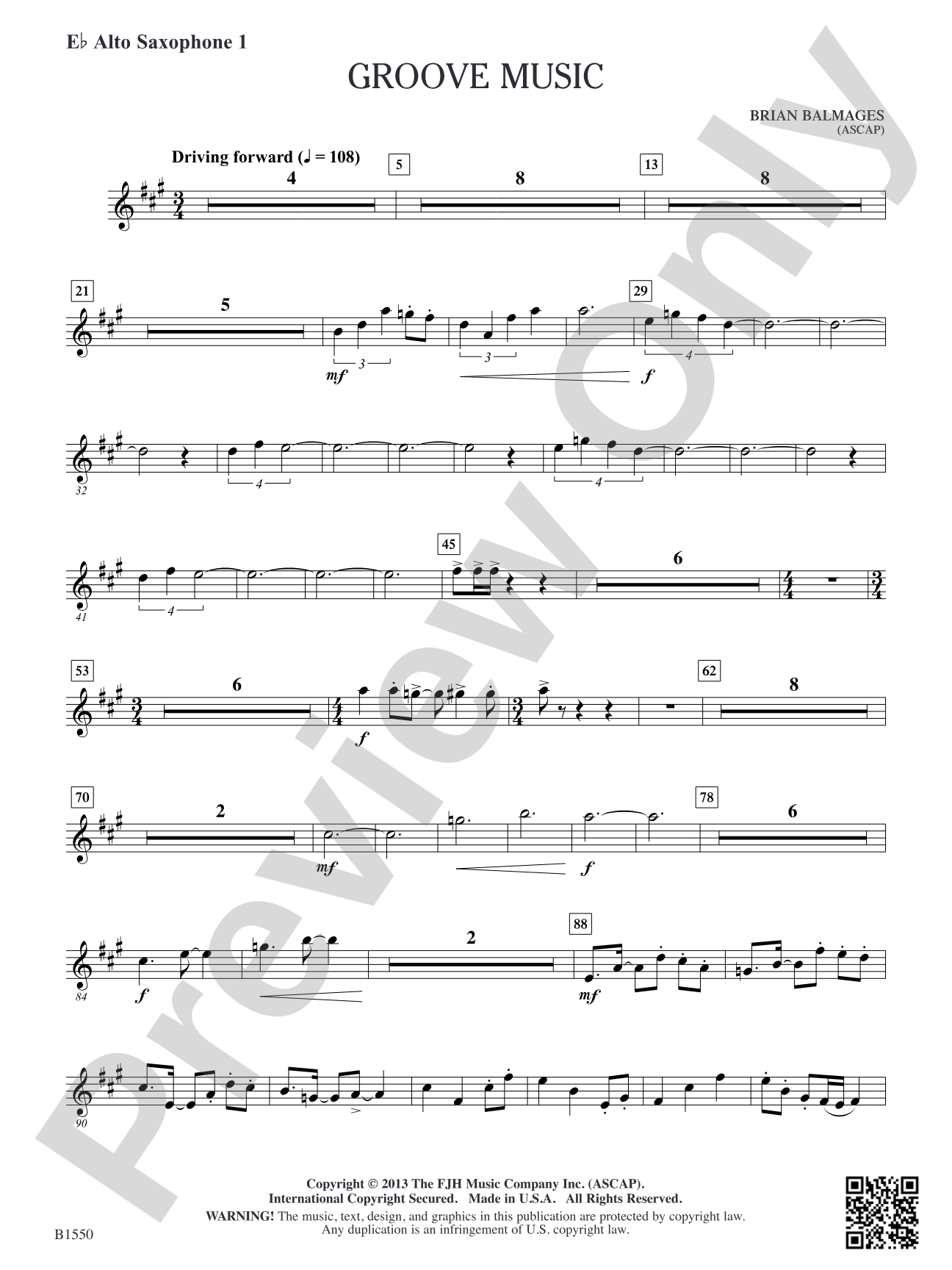 Groove Music: E-flat Alto Saxophone 1