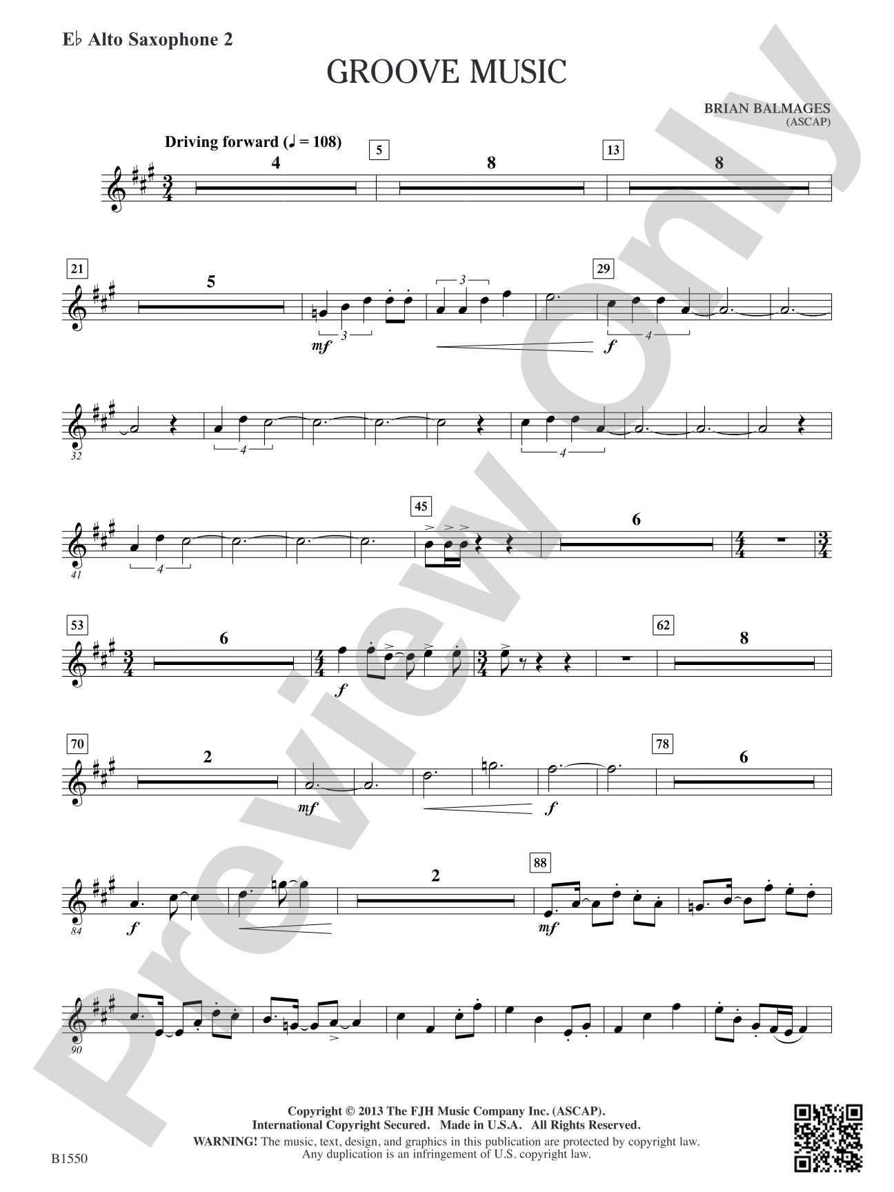 Groove Music: E-flat Alto Saxophone 2