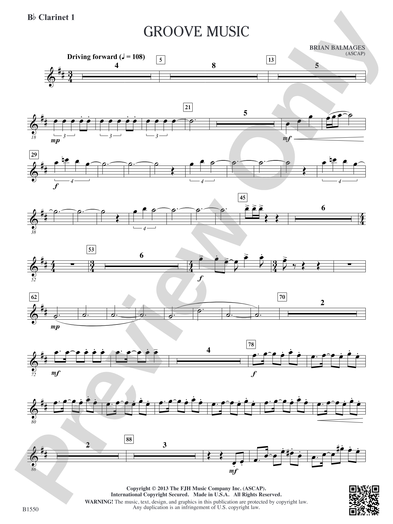 Groove Music: B-flat Clarinet 1