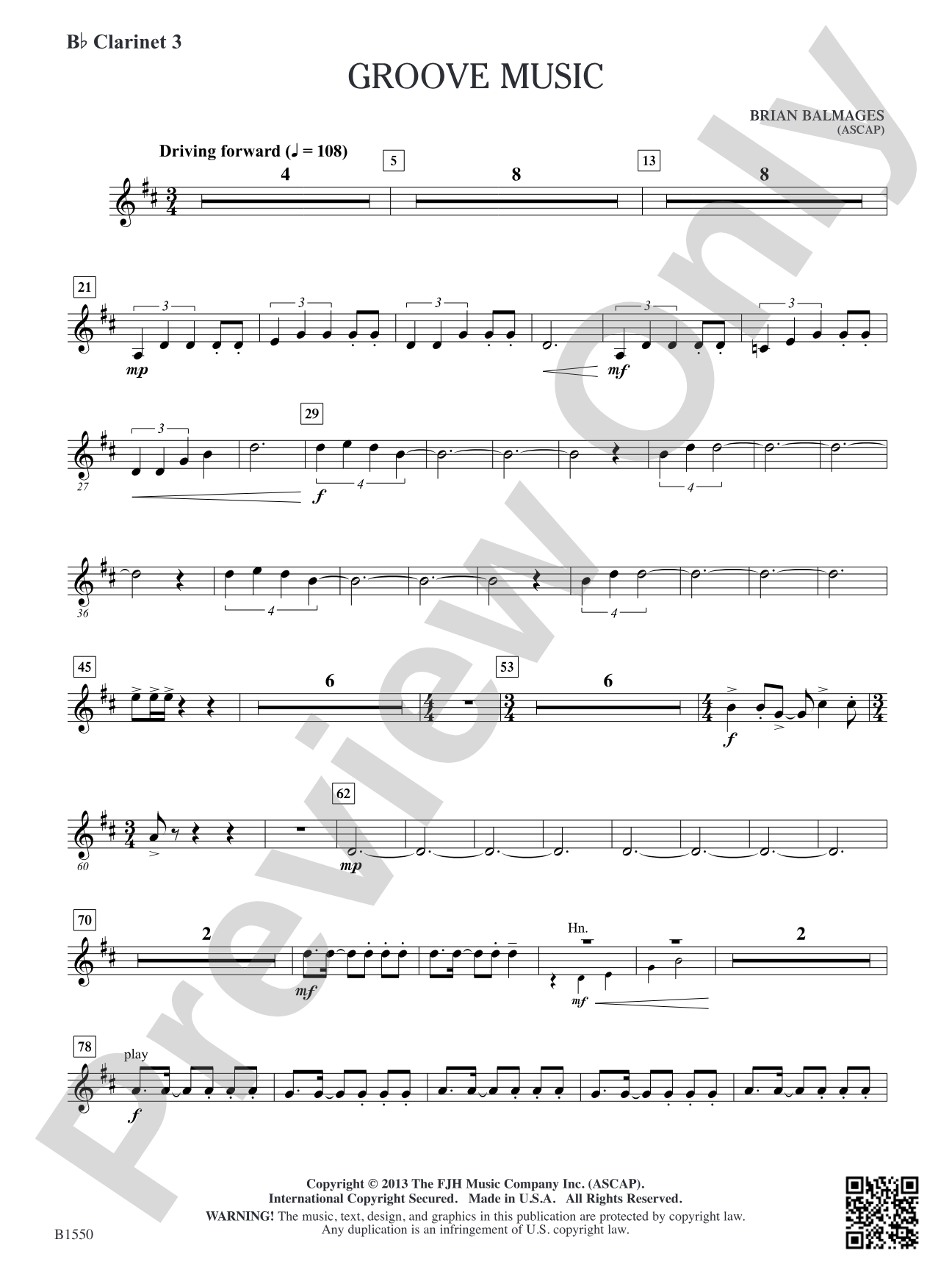 Groove Music: B-flat Clarinet 3