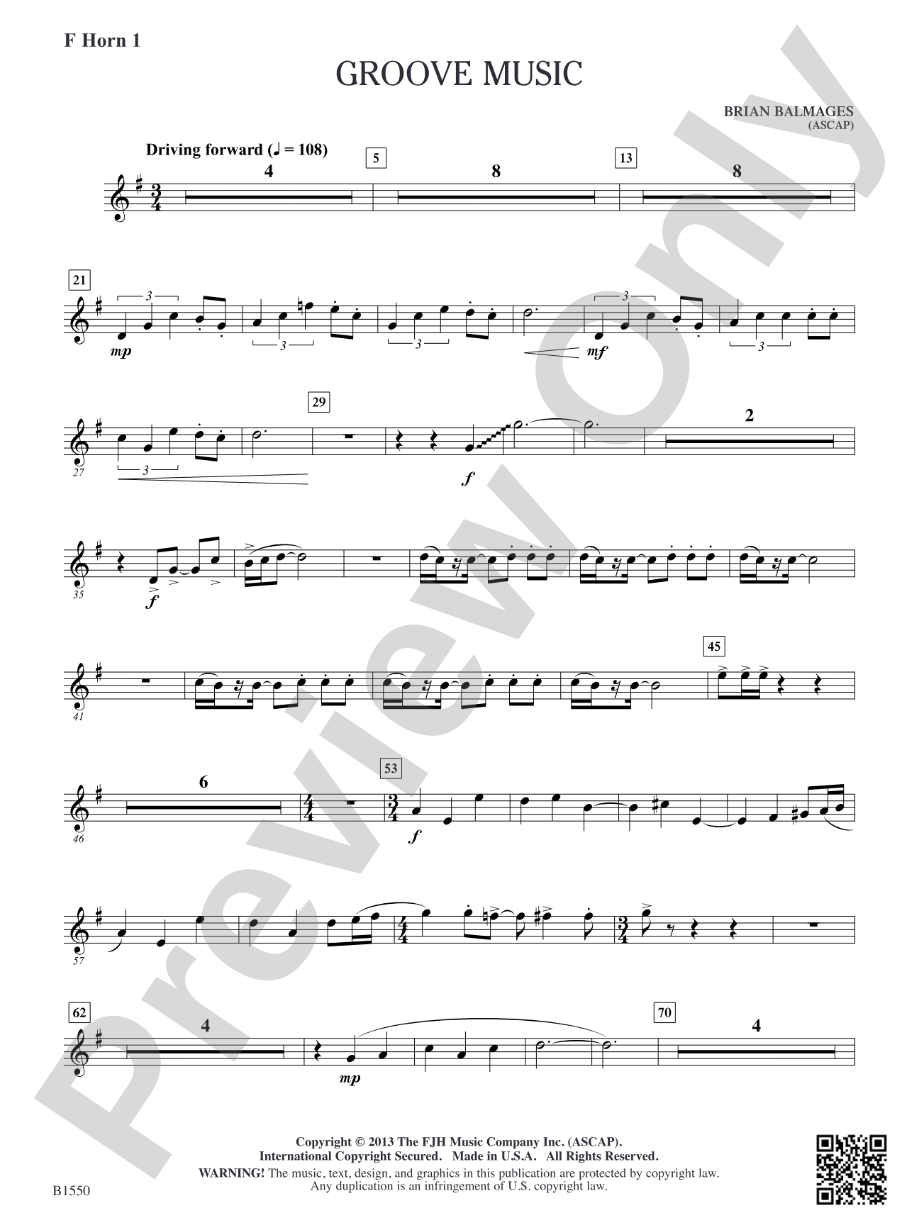 Groove Music: F Horn 1