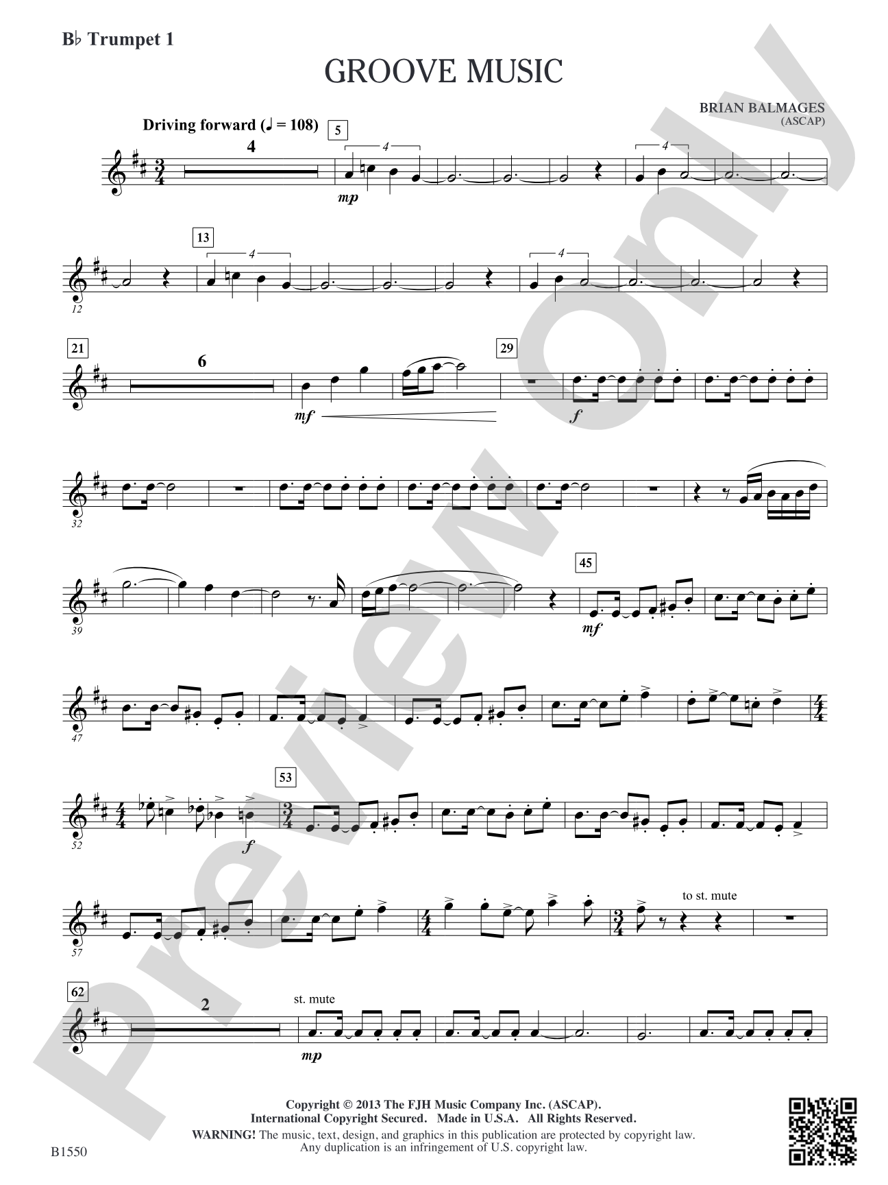 Groove Music: B-flat Trumpet 1
