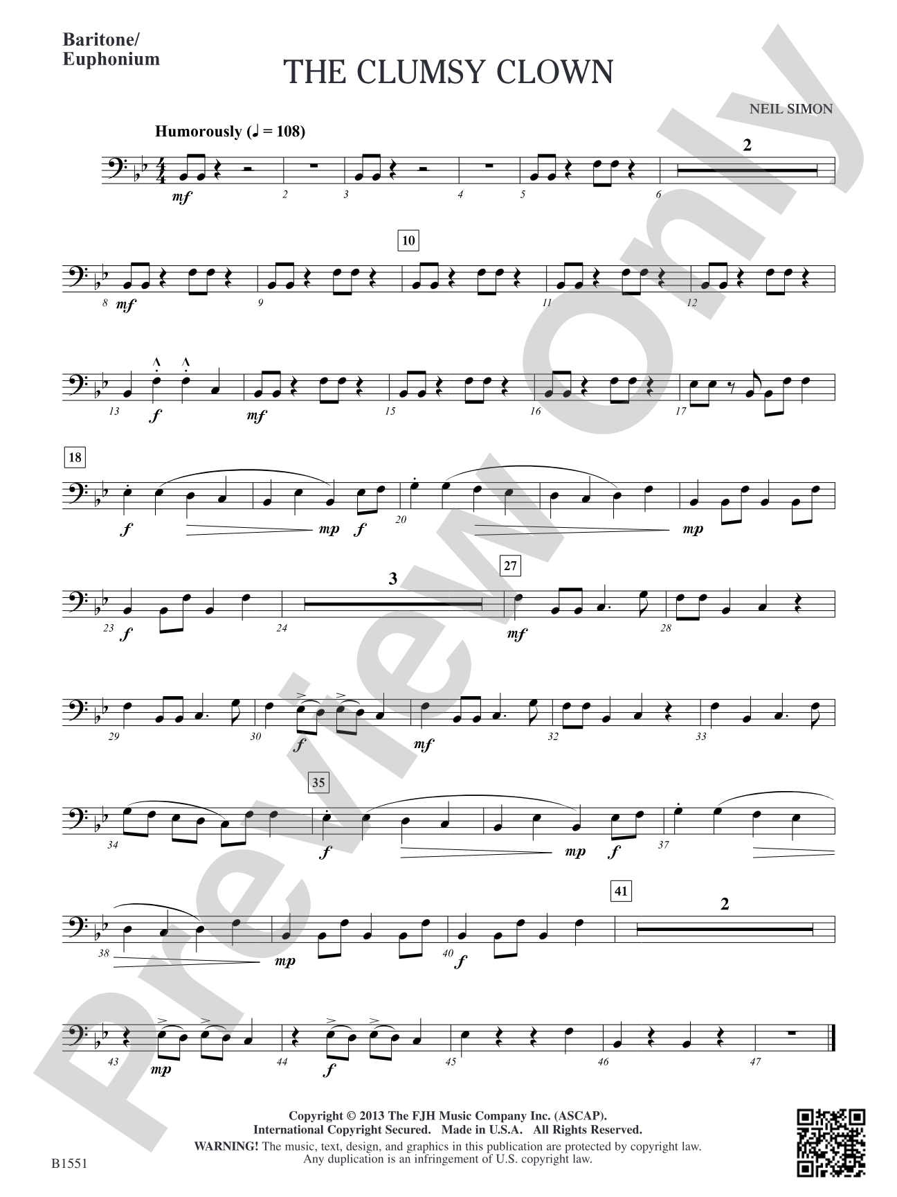The Clumsy Clown: Baritone/Euphonium