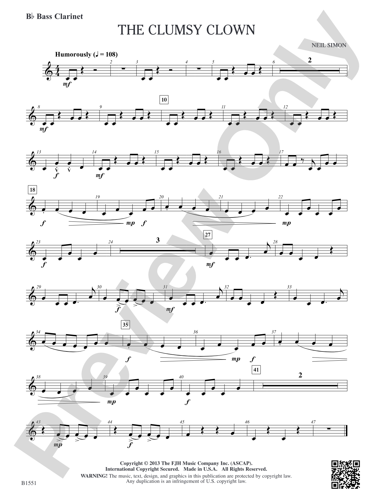 The Clumsy Clown: B-flat Bass Clarinet