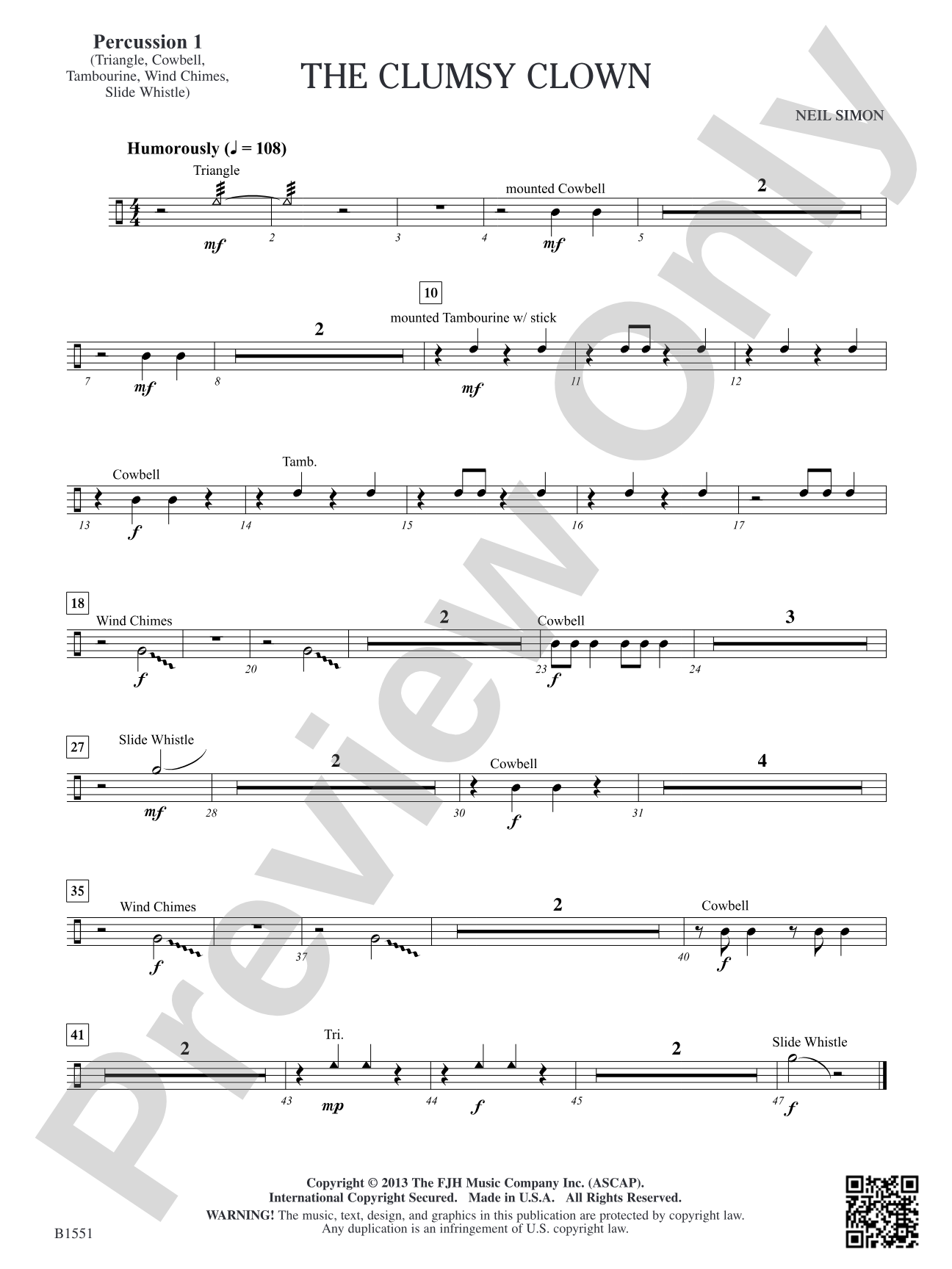 The Clumsy Clown: Percussion 1