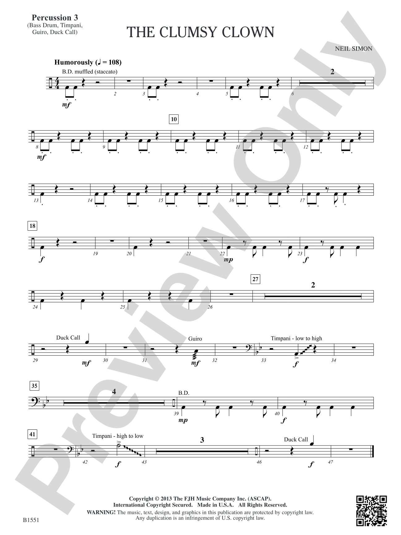 The Clumsy Clown: Percussion 3