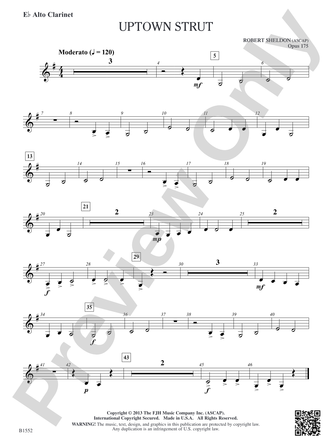 Uptown Strut: E-flat Alto Clarinet