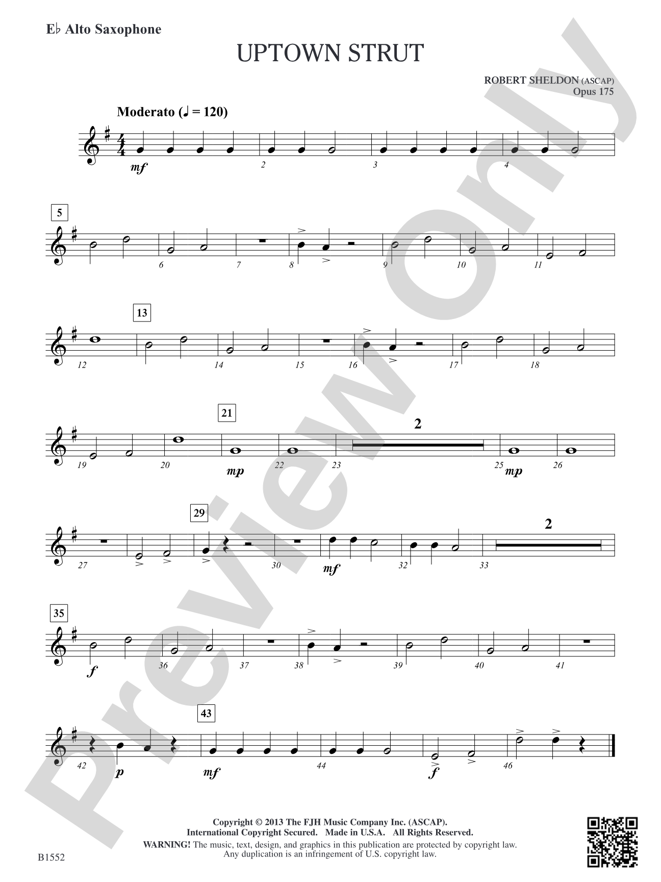 Uptown Strut: E-flat Alto Saxophone