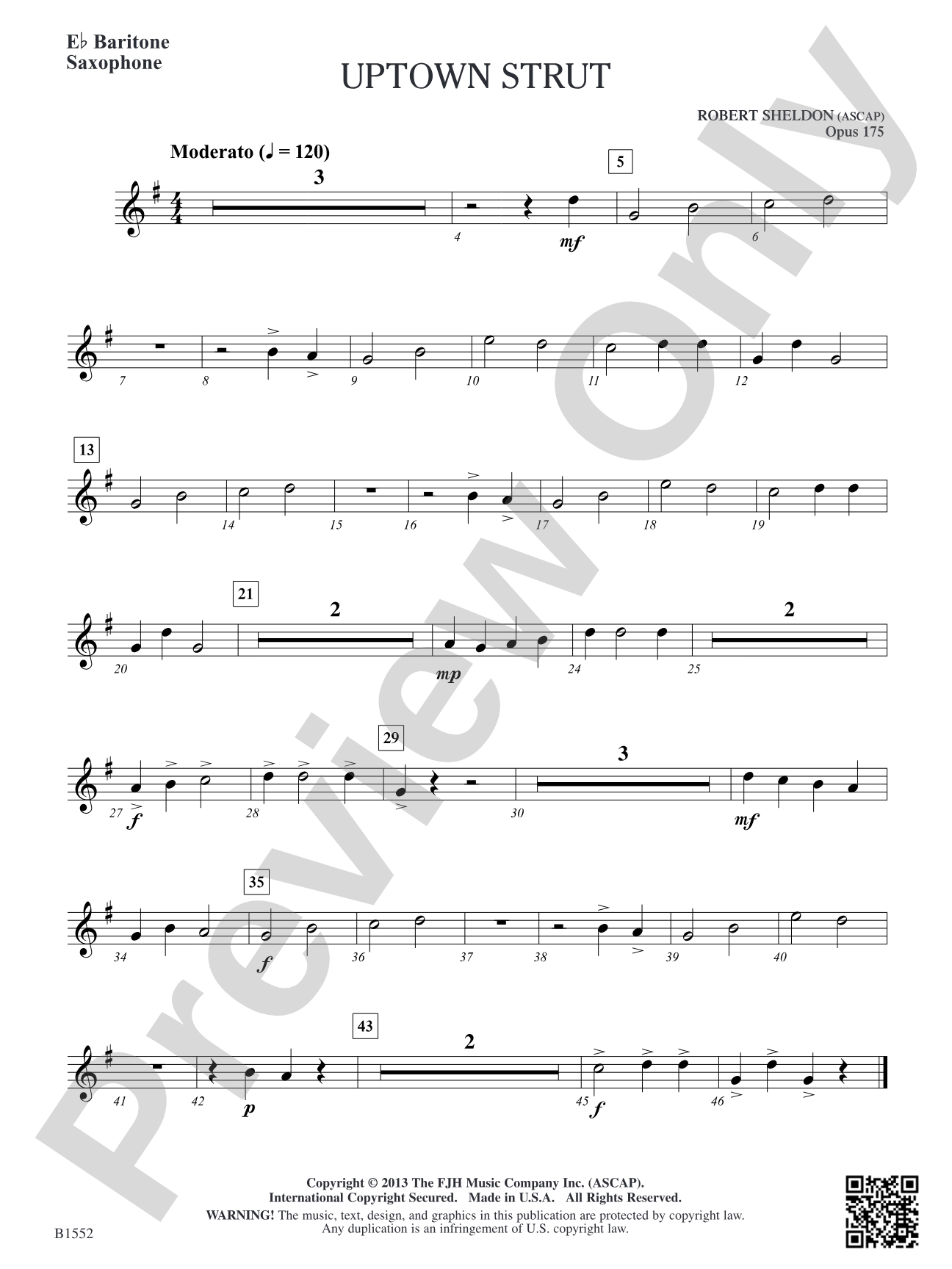 Uptown Strut: E-flat Baritone Saxophone