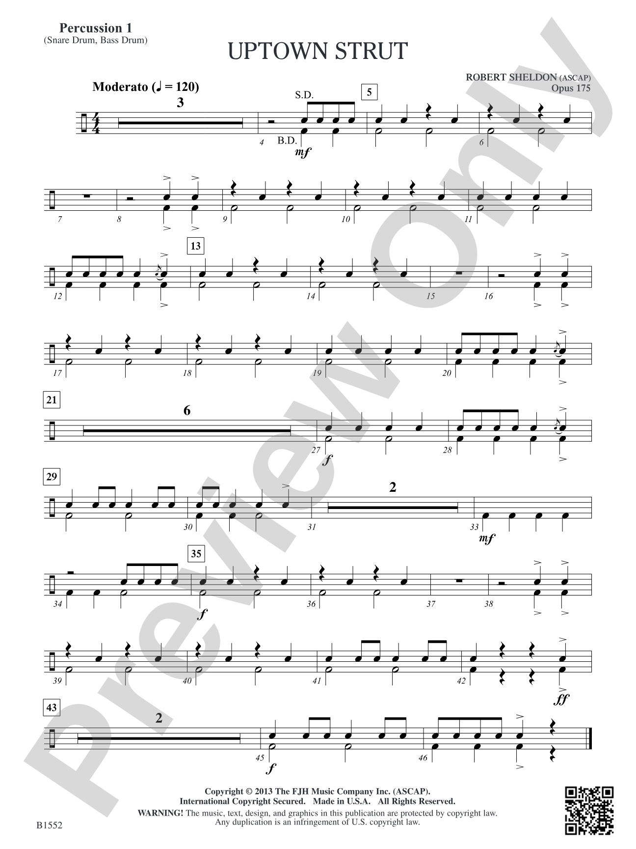 Uptown Strut: Percussion 1