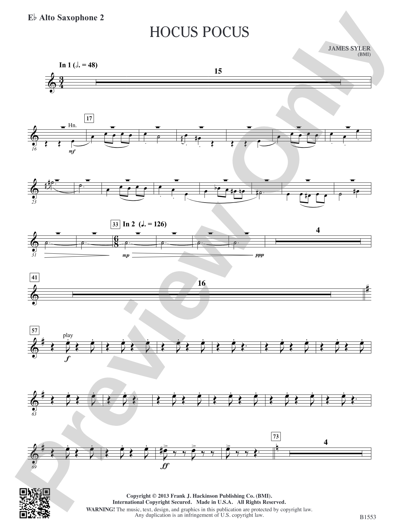 Hocus Pocus: E-flat Alto Saxophone 2