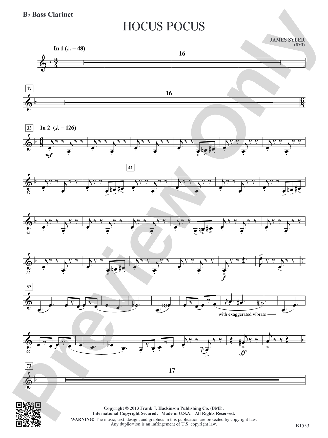 Hocus Pocus: B-flat Bass Clarinet