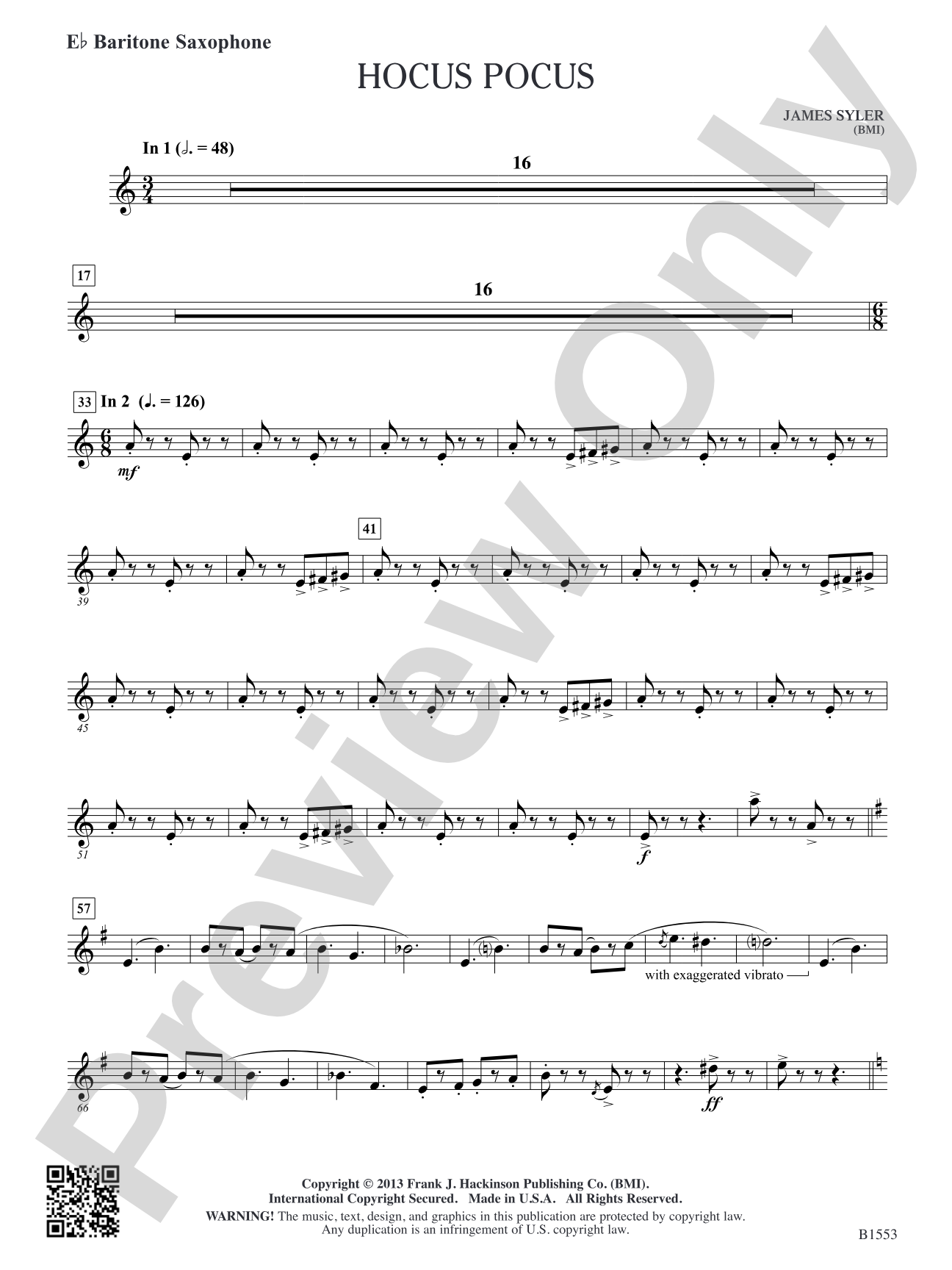 Hocus Pocus: E-flat Baritone Saxophone