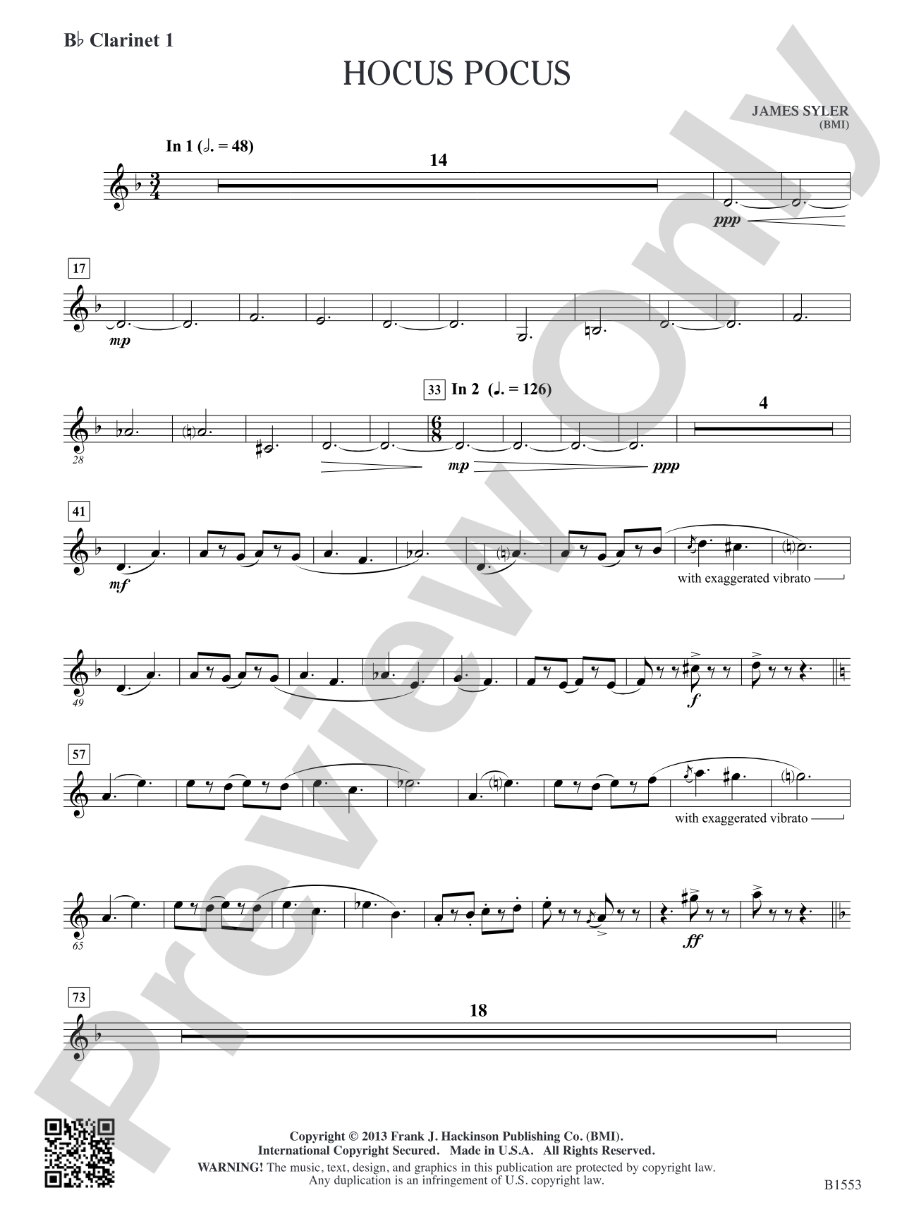Hocus Pocus: B-flat Clarinet 1