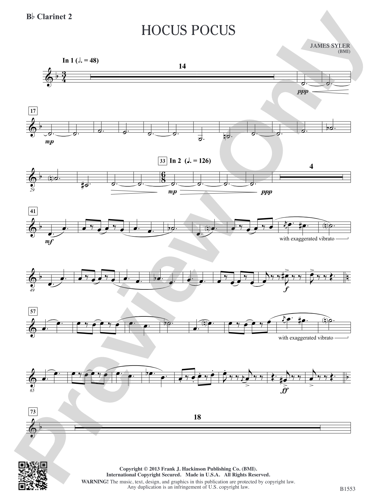 Hocus Pocus: B-flat Clarinet 2