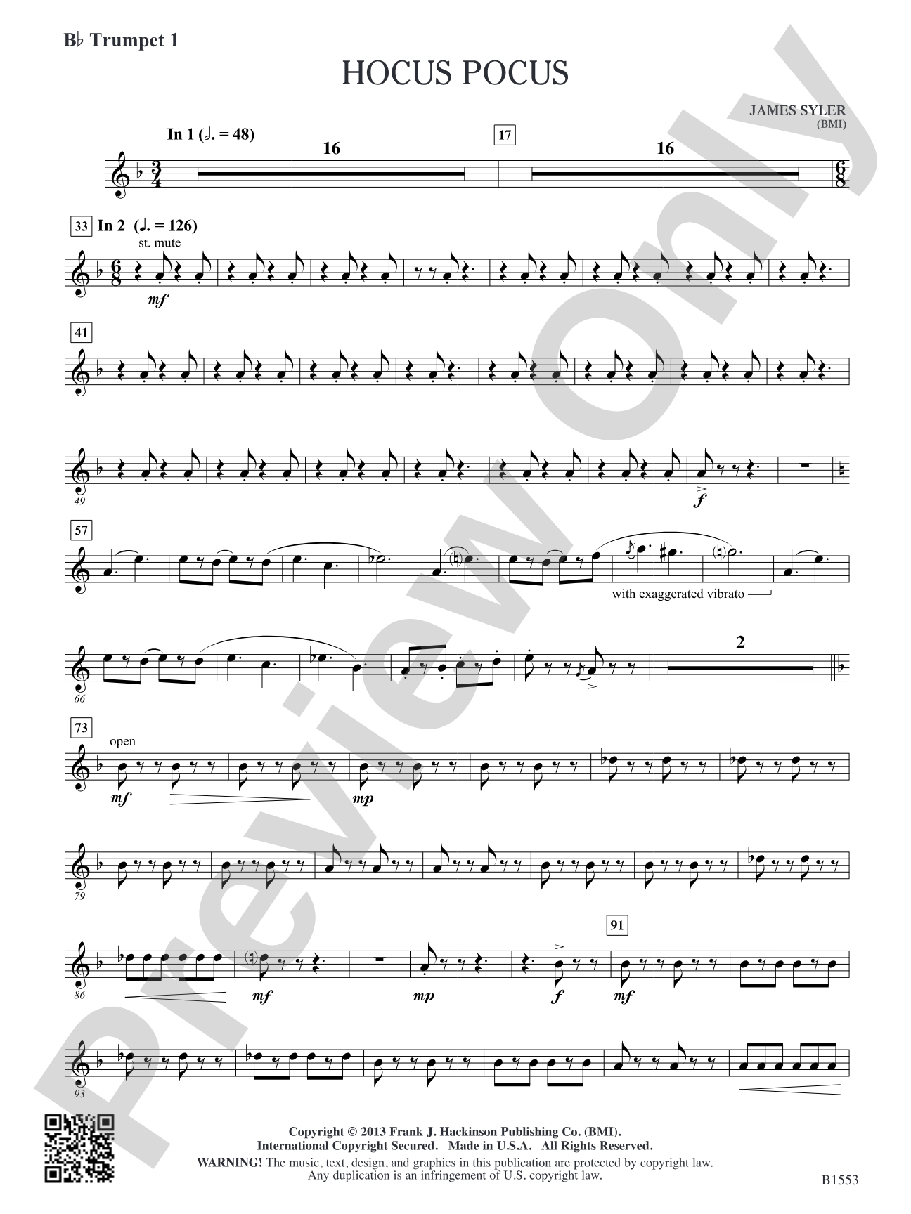 Hocus Pocus: B-flat Trumpet 1