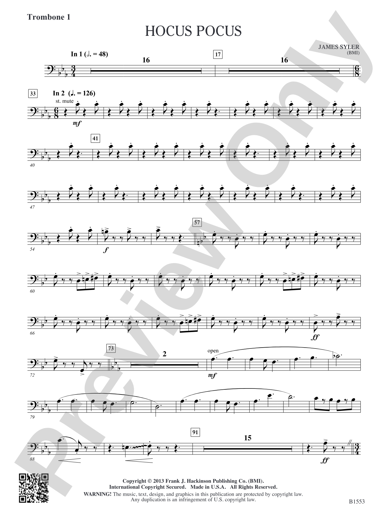 Hocus Pocus: Trombone 1