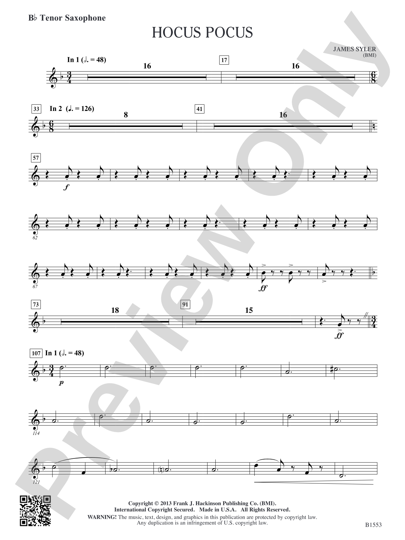 Hocus Pocus: B-flat Tenor Saxophone